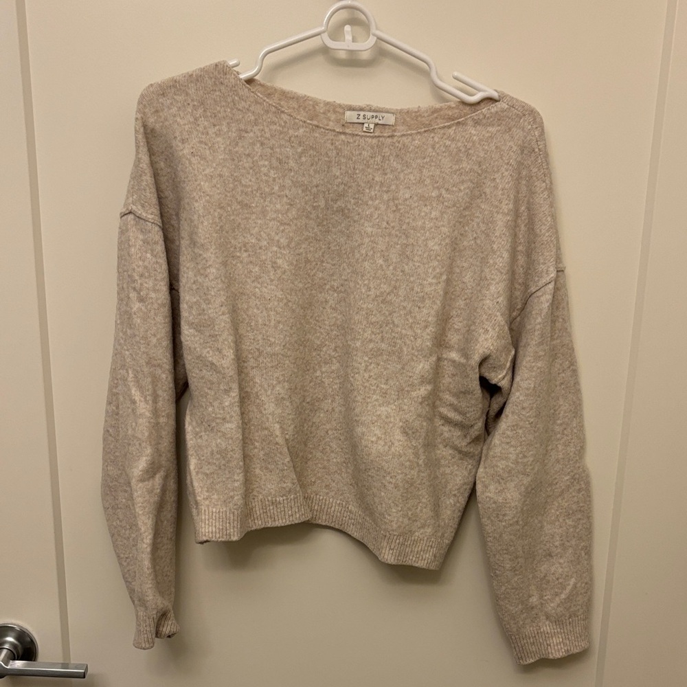 Z Supply Cream Crew Neck Sweater